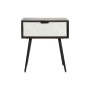 Table de Nuit DKD Home Decor 45 x 38 x 50 cm Noir Métal Blanc Bois de manguier Wengue