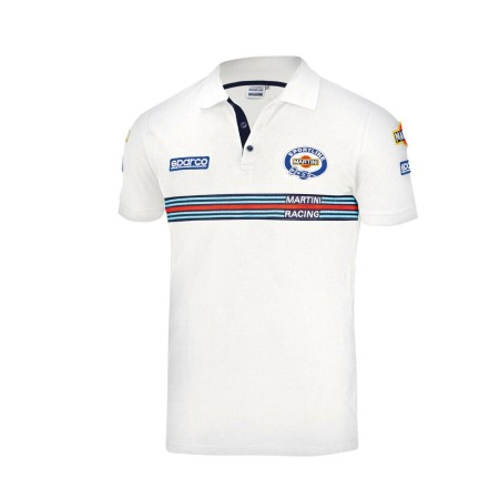 Polo de Manga Corta Sparco Martini Racing 5XXL Blanco