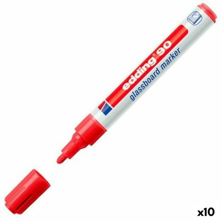 Rotulador para Pizarra Edding 90 Rojo (10 Unidades)