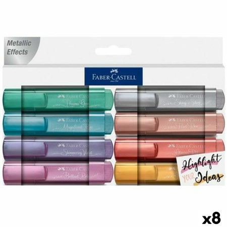 Ensemble de Marqueurs Fluorescents Faber-Castell Metallic Effects (8 Unités)