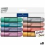 Ensemble de Marqueurs Fluorescents Faber-Castell Metallic Effects (8 Unités)