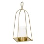 Portavelas Cristal Dorado Metal 19 x 19 x 46 cm