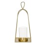 Portavelas Cristal Dorado Metal 19 x 19 x 46 cm