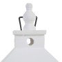 Farol Portavelas Blanco Madera de abeto 28 x 28 x 70 cm (2 Unidades)