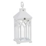 Farol Portavelas Blanco Madera de abeto 28 x 28 x 70 cm (2 Unidades)