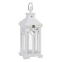 Farol Portavelas Blanco Madera de abeto 28 x 28 x 70 cm (2 Unidades)