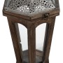 Lanterne 32 x 28 x 60 cm Bougeoir Marron Argent Bois d'épicéa (2 Unités)