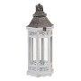 Farol 2 Piezas 32 x 28 x 70 cm Portavelas Gris Blanco Madera de abeto (2 Unidades)