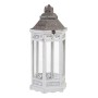 Farol 2 Piezas 32 x 28 x 70 cm Portavelas Gris Blanco Madera de abeto (2 Unidades)