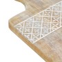 Tabla de cortar 21 x 40,5 x 3 cm Blanco Madera de mango