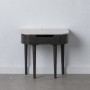 Table de Nuit 50 x 30 x 50 cm Gris Bois Blanc Marbre