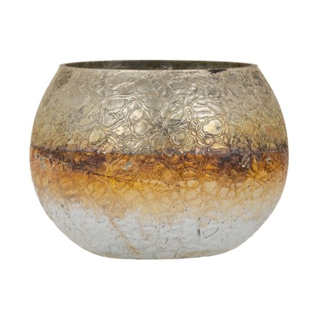 Bougeoir 18 x 18 x 14 cm Verre Gris Blanc