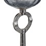 Bougeoir Verre Gris Métal 13 x 13 x 38 cm Argent