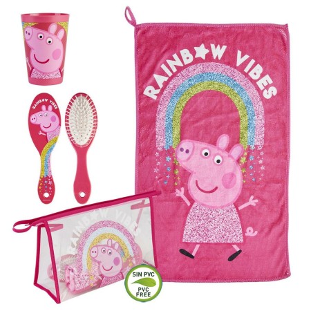 Trousse de Toilette avec Accessoires Peppa Pig 4 Pièces Fuchsia (23 x 16 x 7 cm)