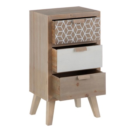 Mesita de Noche KENSY 40 x 30 x 72,5 cm Natural Madera Blanco