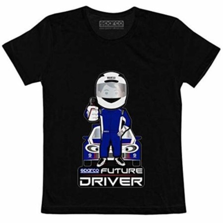 Camiseta de Manga Corta Sparco FUTURE RACER Negro 3-4 Años