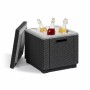 Mesa auxiliar Allibert by KETER Ice Cube graphite 42 x 42 x 41 cm Gris