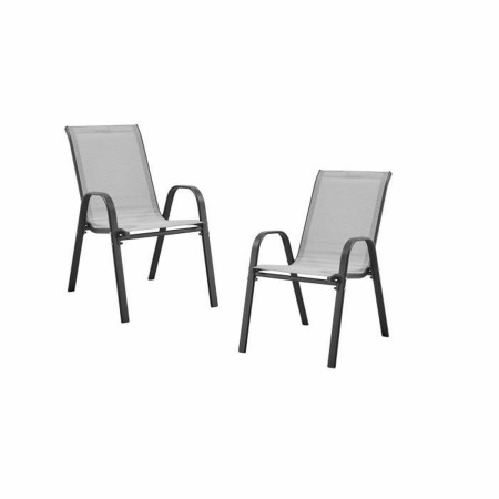 Silla de Jardín 55 x 71 x 95 cm Gris Acero (2 Unidades)