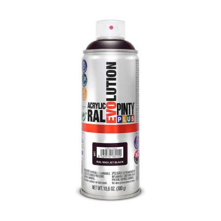 Peinture en spray Pintyplus Evolution RAL 9005 300 ml Jet Black