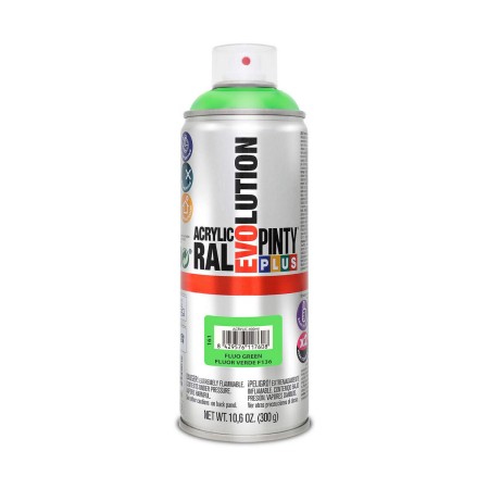 Peinture en spray Pintyplus Evolution F136 Fluorescent Vert 300 ml