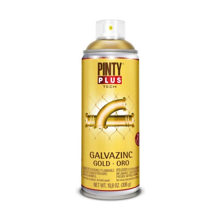 Peinture en spray Pintyplus Tech Galvazinc G151 306 ml Brille Or