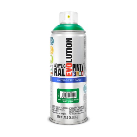 Peinture en spray Pintyplus Evolution RAL 6029 A base d'eau Mint Green 300 ml