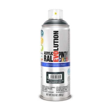 Peinture en spray Pintyplus Evolution RAL 7016 A base d'eau Anthracite 300 ml