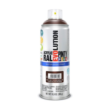 Pintura en spray Pintyplus Evolution RAL 8017 Base de agua Chocolate 300 ml