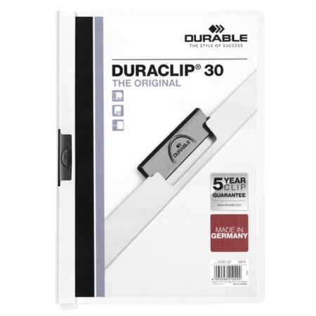 Carpeta Portafolios Durable Duraclip 30 Blanco Transparente A4 (25 Unidades)