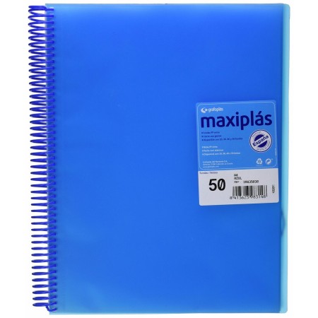 Dossier de Portefeuilles Grafoplas Maxiplas 50 Housses Bleu A4