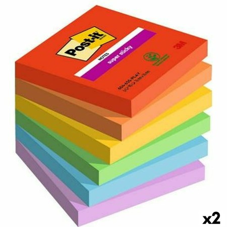 Notas Adhesivas Post-it Super Sticky 76 x 76 mm Multicolor (2 Unidades)