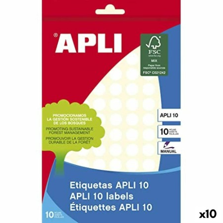 Étiquettes autocollantes Apli Blanc Ø 1 cm 10 Volets (10 Unités)