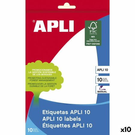 Étiquettes autocollantes Apli 105 x 149 mm Blanc 10 Volets (10 Unités)