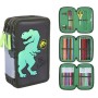 Trousse Scolaire avec Accessoires Jurassic Park Trousse d'écolier Vert foncé (12,5 x 6,5 x 19,5 cm)