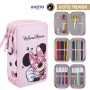 Trousse Scolaire avec Accessoires Minnie Mouse 43 Pièces Rose (12,5 x 6,5 x 19,5 cm)