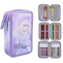 Trousse Scolaire avec Accessoires Frozen 43 Pièces Lila (12,5 x 6,5 x 19,5 cm)