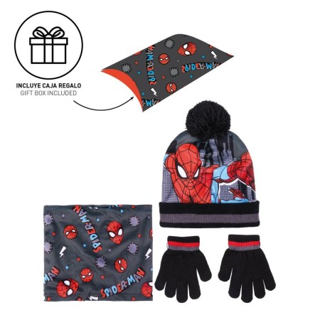 Bonnet, Gants et Echarpe Spiderman Gris (Taille unique)