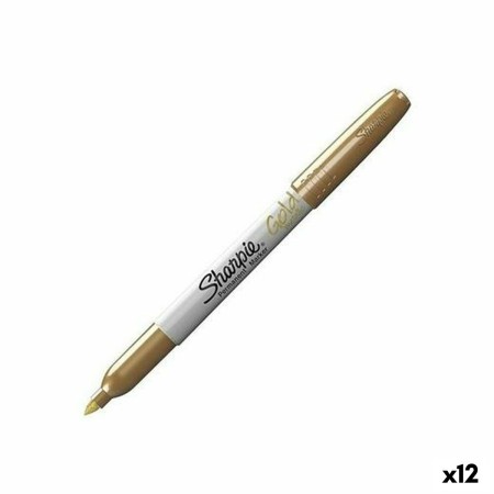 Marqueur permanent Sharpie Doré 0,9 mm (12 Unités)