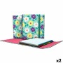 Carpeta de anillas Grafoplas Flowers Multicolor A4 (2 Unidades)