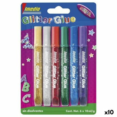 Colle en gel Imedio Glitter Glue Multicouleur (10 Unités)