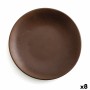 Assiette plate Anaflor Vulcano Viande Faïence Marron 25 cm (8 Unités)