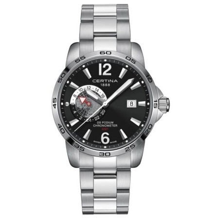 Reloj Hombre Certina DS PODIUM GMT AUTOMATIC SS BLACK COSC (CONTRôLE OFFICIEL SUISSE DES CHRONOMèTRES) (Ø 41 mm)