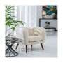 Fauteuil 81 x 73 x 70 cm Tissu Synthétique Bois Crème
