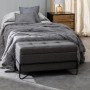 Coffre 82 x 42 x 44 cm Tissu Synthétique Métal
