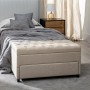Coffre 95 x 50 x 50 cm Tissu Synthétique Bois
