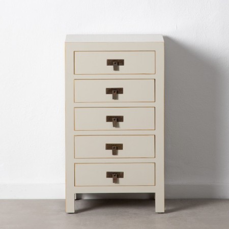 Mesita de Noche 44 x 34 x 77 cm Madera Crema DMF