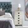 Mesita de Noche 44 x 34 x 77 cm Madera Crema DMF