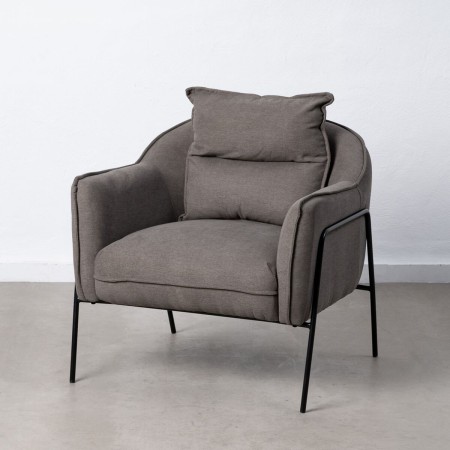 Fauteuil 76,5 x 70 x 74 cm Tissu Synthétique Métal Gris foncé