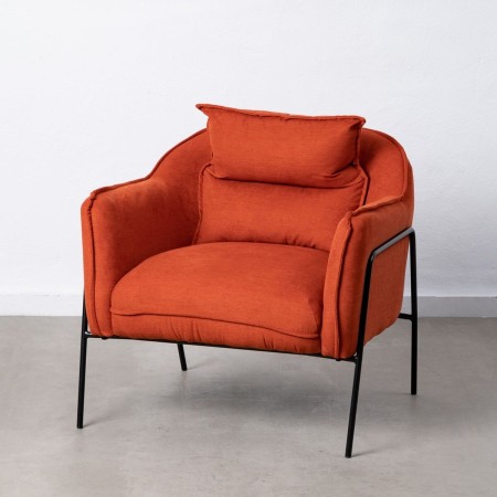 Fauteuil 76,5 x 70 x 74 cm Tissu Synthétique Métal Orange