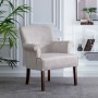 Fauteuil 77 x 64 x 88 cm Tissu Synthétique Beige Bois